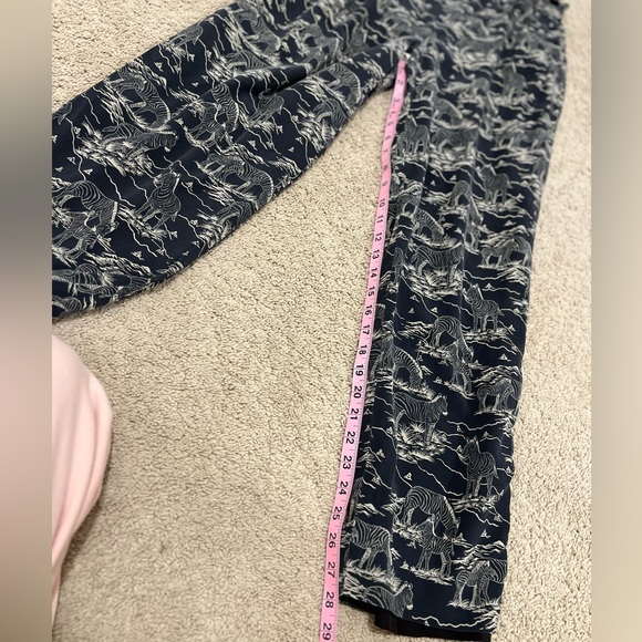Vintage 100% Silk Zebra Novelty Print Navy Pull On Pants from Ann May Sz 10 - Picture 10 of 12